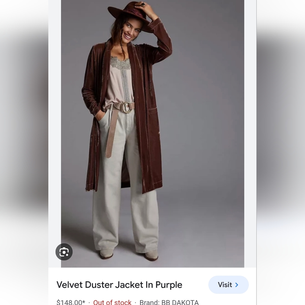BB Dakota Velvet Duster